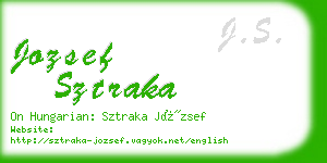 jozsef sztraka business card